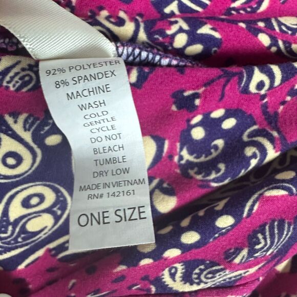 LuLaRoe Women`s‎ Floral Paisley Pink Purple Pattern One Size - Picture 5 of 5